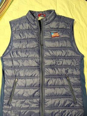 Straight Down Golf Men's Quilted Navy Sleeveless Puffer Vest